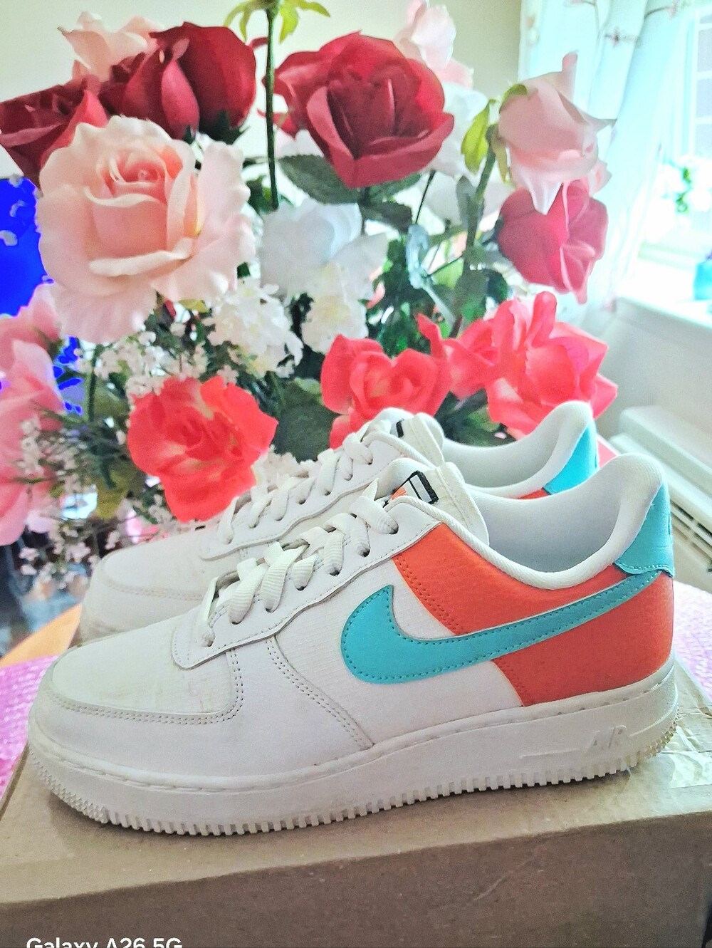 Nike Air Force 1 Low SE Basketbasketball White Aqua Clay Women Size 8 Shoes - Picture 5 of 11